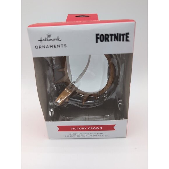 Fortnite Victory Crown 2024 Hallmark Christmas Tree Ornament Epic Games Gold NIB - Picture 1 of 2
